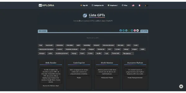 Liste des meilleurs GPTs
