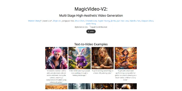 MagicVideo-V2 by ByteDance