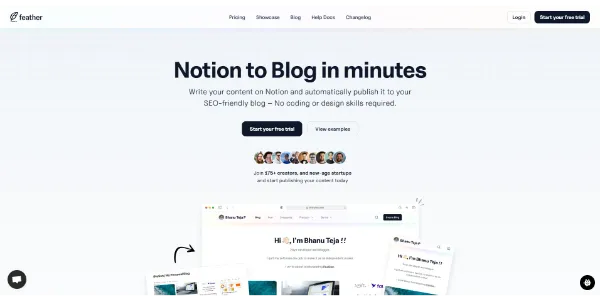 Feather AI Notion To Blog