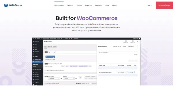 WriteText AI e-commerce