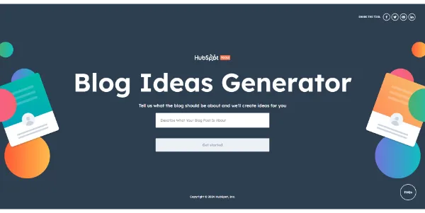 Blog Ideas Generator by HubSpot