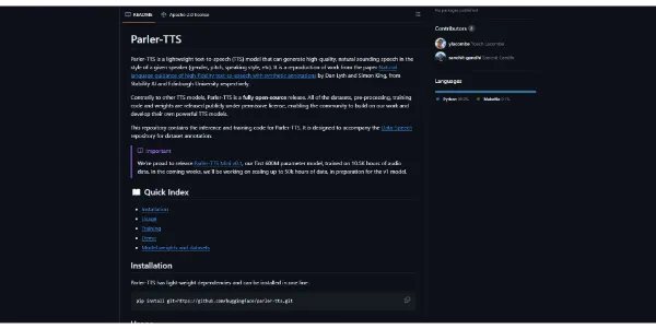Parler-TTS AI text-to-speech
