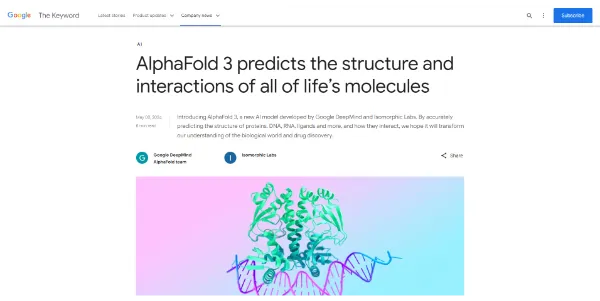 AlphaFold 3 by Google DeepMin AI Model