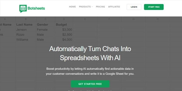 botsheets ai