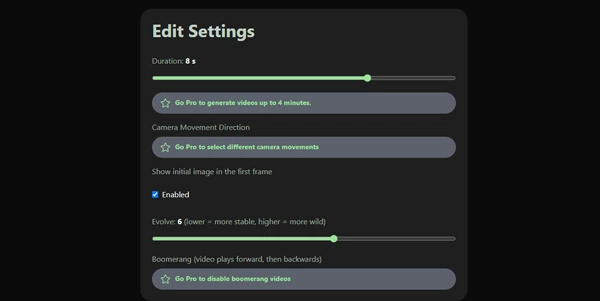 Parameter selection on Kaiber AI