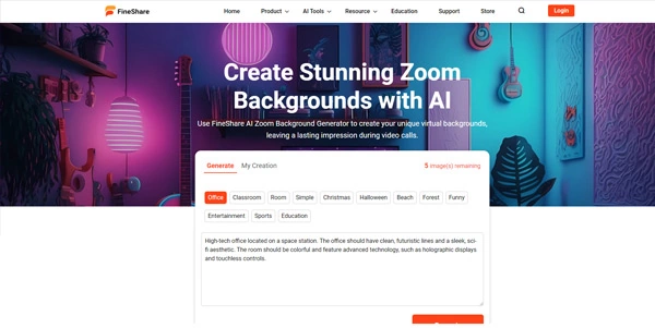 FineShare Zoom Background AI