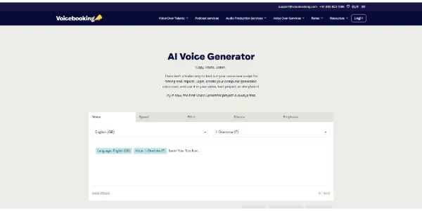 Voicebooking AI Voice Generator