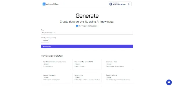 Universal Data Generator AI