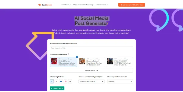 AI Social Post Generator by Semrush