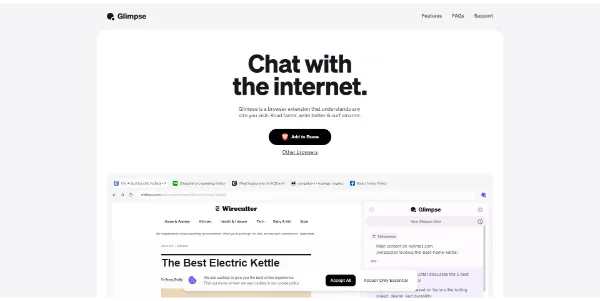 Glimpse AI Assistant Internet