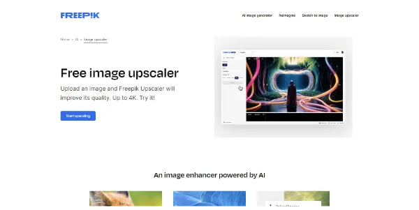 Free image upscaler by Freepik AI