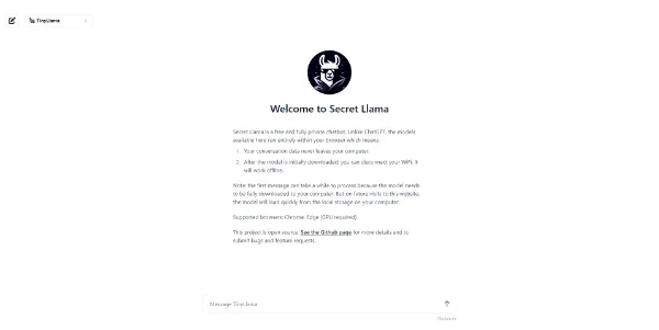 Secret Llama AI Chatbot