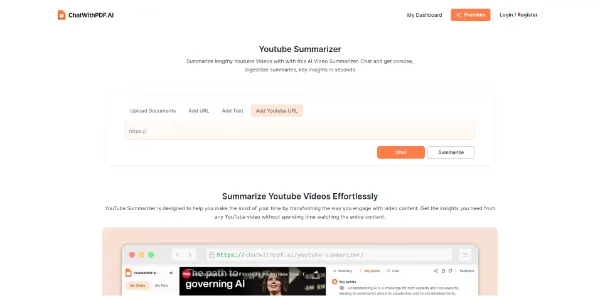 AI Youtube Summarizer by ChatWithPDF